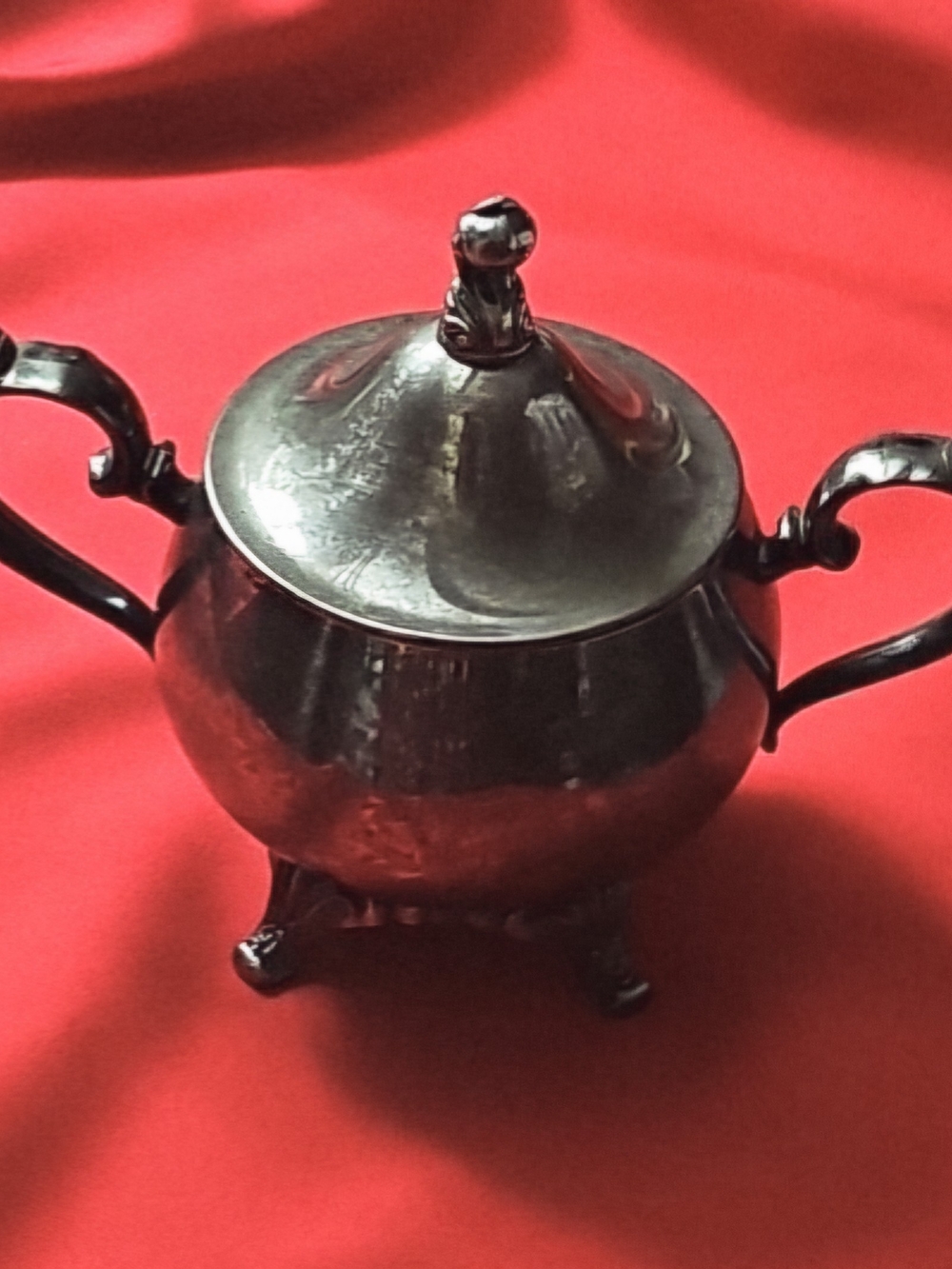 Vintage Classic Silver Plated Sugar Bowl with Lid and Handles